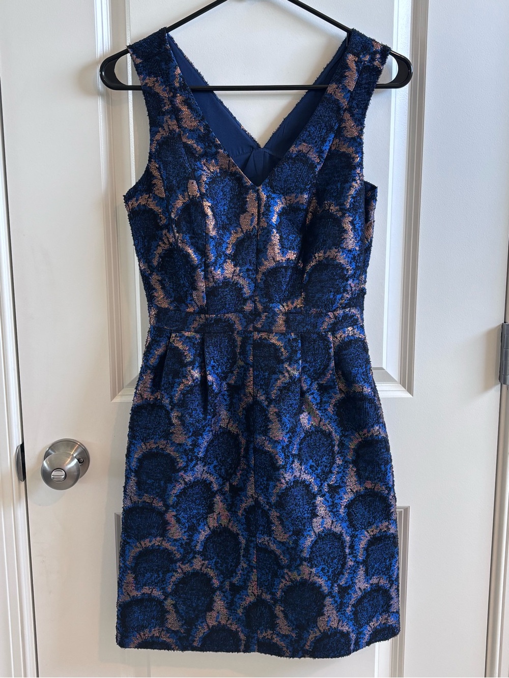 J. Crew Textured V-Neck, Knee-length Dress